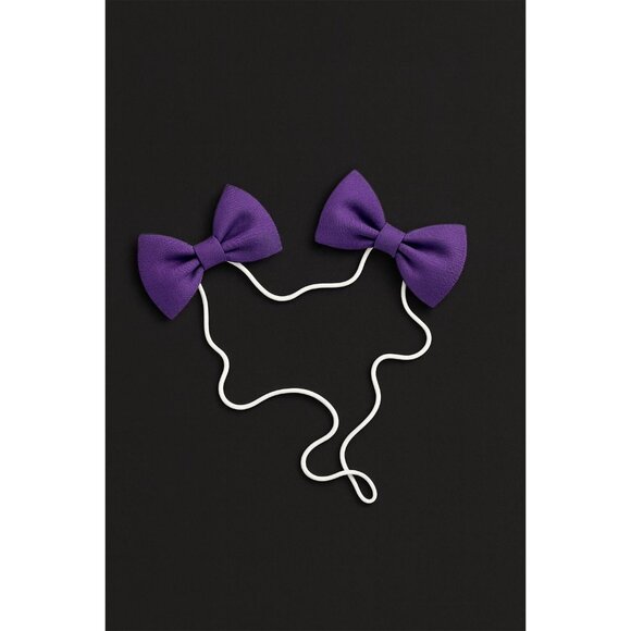 Double Dog Bows for  Headbands or collar, Pink & Purple Girly Bow Set, Puppy Hai - Picture 3 of 10